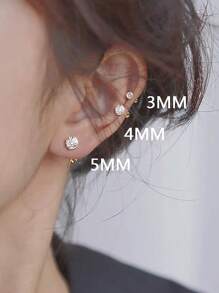 26Pcs/Set 3/4/5mm Stainless Steel 3 Pairs Of Size Round Zirconia CZ Cartilage Piercing Earring+20 Piercing Healing Discs Soft Flat Spacer Washer Anti Hyperplasia Anti-Sagging For Body Piercing For Women Men Fashion Geometric Piercing Earrings Y2K Jewelry Gift
