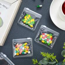 Pill Pouch Bags Zippered Pouch Set Reusable Baggies Clear Plastic Self Sealing Travel Medicine Organizer Storage Pouches With Slide Lock For Pills And Small Items(10-20 Pieces) - 無色 - 查看 6