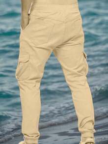 Men's Casual Military Tactical Pants - Multiple Pockets For Work And Sports - 灰色 - 查看 5