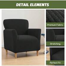 Local Delivery - Banquet Armchair Slipcover Printed Chair Covers With Arms Stretch Club Chair Slipcover Soft Armchair Sofa Covers Anti-Slip Furniture Protector For Dogs Pets Home Living Room Decor, 14 - 07 - 查看 3
