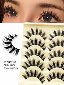 Rikuaild 5 Pairs Cartoon Style Natural Long Cosplay Anime Bridal Stage Daily Makeup Anime Eyelashes - Spiky Manga Lashes - View 7