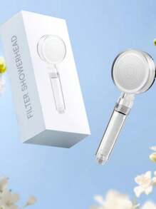 1 Piece Handheld Shower Head, Double-Layer Chlorine Removal Filter Shower, Strong Multiple Filtration, Healthy Water Use, Large Flow Boosting Bath Showerhead. Optional Shower Tube/Shower Bracket Bathroom Accessories, Full Bathroom Set, Home Bathroom Decor.