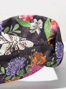 1 Stück Retro Mehrfarbig Blumenmuster Boho Stil breiter Haarreif, Damen Sommer Strand Haarschmuck, Sommer Urlaub, Strand Accessoires, Haraccessoires