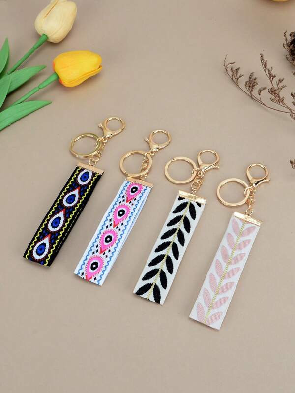 1pc Fashion Bag Charms Accessories Suitable For Handbag, Backpack, Colorful Woven Tape Keychain, Women Bag's Pendant, Alloy Car Key Ring, Suitable For Daily Use, Perfect For Holiday Gift, Teacher Gifts, Souvenirs