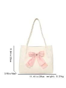 Cute Fairy Casual Large Bag 2025 New Niche Design Fashion Bow Woven Tote Shoulder Underarm Bag Women Tote Bags