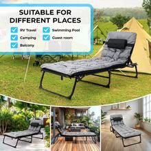 Chaise Longue da giardino, da bordo piscina, per 4 persone, da spiaggia, da balcone, da giardino, da letto portatile, da letto per gli ospiti, con struttura per letto e imbottitura in cotone, da campeggio.