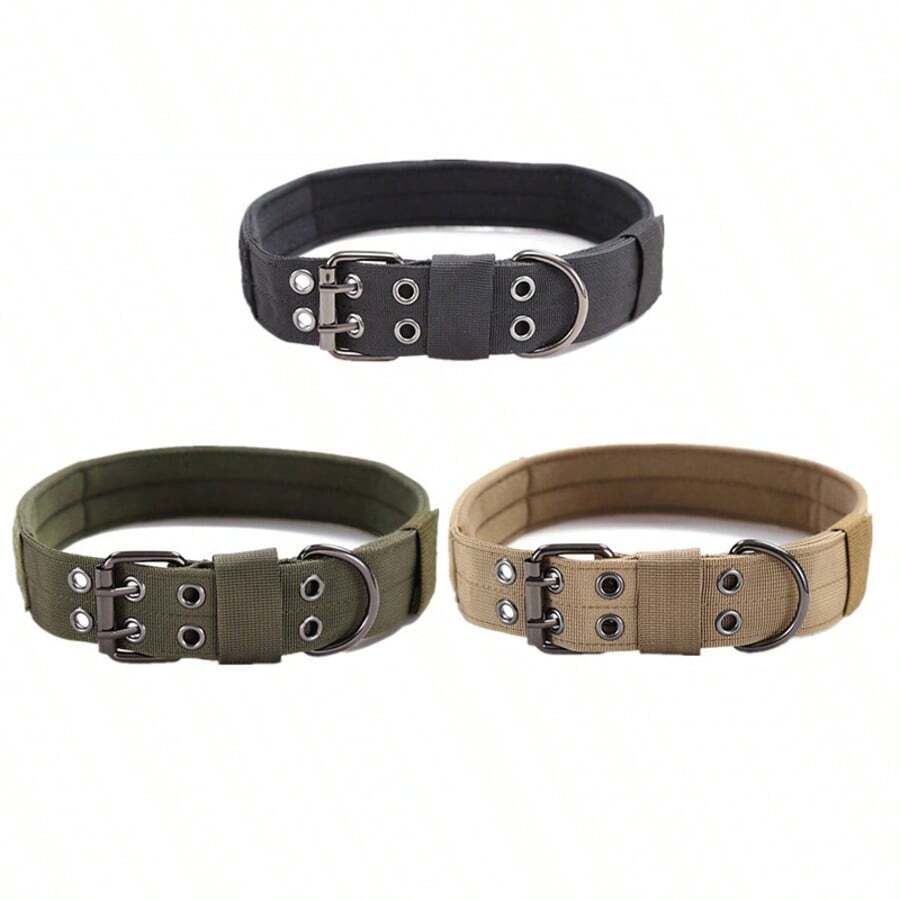 1pc Outdoor Adjustable Dog Training Collar, 5 Levels, Nylon Thick Neck Strap For Medium And Large Dogs
