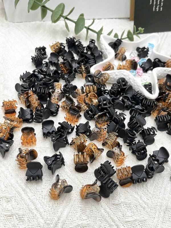 30pcs/10pcs/6pcs/2pcs Mini Square Hair Clips For DIY, Bangs And Flyaways, Princess Side Hair Clips, Small Hair Claws Fashion Hair Accessories Beauty Claw Clips