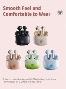 HP Gradient Color 5.4 无线耳塞，30 小时电池续航时间，兼容 Apple 和其他设备，带耳机收纳袋的可爱圣诞礼物，USB 转 Type C - H10J+耳機收納包 - 查看 4