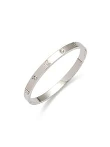 Bracelete Simples de Aço Titanium Tom Dourado, Embutido com Zircônia Artificial, Comprimento Ajustável, Adequado para Vestimenta de Verão, Férias, Presente de Amizade, Anti-desbotamento e Hipoalergênico, Acessório Refinado para Mulheres
