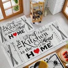 1pc/2pcs Kitchen Mat Set - Knife Fork Spoon Pattern Kitchen Decor Mat, Suitable For Sink, Bedroom, Living Room, Dining Room, Kitchen Floor Mat, Absorbent Drainage Mat, Suitable For Kitchen, Living Room, Entrance, Balcony, Home Decor, Anti-Stain, Cafe, Bar, Holiday, Party, Bedroom, Bath Mat, Room Decor - Multicolor - View 9