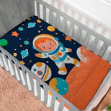 Baby Comforter For Crib And Bed, Warm Padded, Sublimated Print - Astronaut - View 1