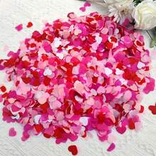 500pcs Romantic Pink Heart Shaped Flower Petals, Suitable For Valentine's Day, Wedding, Anniversary, Birthday, Graduation Ceremony And Bridal Party - Multicolor - View 3