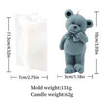 3D 多姿势熊硅胶模具：蝴蝶结和心形 - 拥抱设计，DIY 蜡烛/石膏/树脂工艺品，非常适合礼物和家居装饰