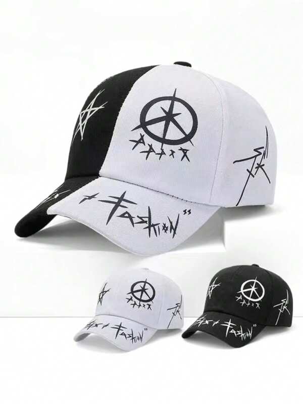 New Spring/Summer Korean Fashion Letter Patched Printed Casual Baseball Cap, Stylish Sun-Shading Peaked Hat