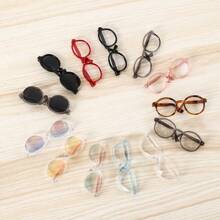 1PC (Accessories Only) 17cm Summer Versatile Glasses Sunglasses Multi Color Matching Transparent Glasses