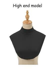1 Stück Damen einfarbiger abnehmbarer plissierter Dickey, Kragen. Bequemer und hautfreundlicher Modal Fake Kragen, Rollkragen Dekolleté Abdeckung, Halsabdeckung für Blusen, einfache Tops, Schulterüberwurf, Bolero für Damen, verstellbarer Ausschnitt für alle Jahreszeiten, geeignet für den täglichen Gebrauch