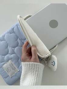 蓬松云朵般柔软笔记本电脑内胆包，可爱简洁风格平板电脑/iPad 保护套 11/13/15 英寸笔记本电脑袋，适合返校学校用品包，适合学校工作笔记本电脑包，适合女士 书包 - 彩色 - 查看 4