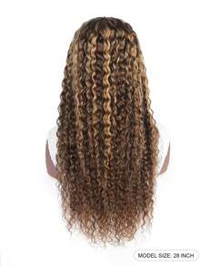 Deep Wave P4/ 27 Highlight 360 Transparent Lace Front Wigs Ombre Human Hair Wet And Wavy Curly Glueless Honey Blonde Human Hair Deep Curly Lace Frontal Wigs Pre Plucked With Baby Hair - S4/27 - View 4