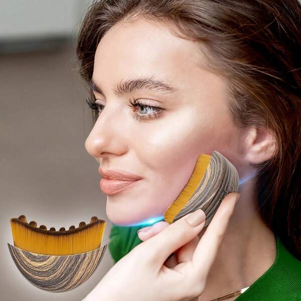 1Pc Lymphatic Contour Facial And Body Brush, Facial Lymphatic Drainage Massager, Dry Brush Facial Brush, Chin And Jawline Sculpture, Ergonomically Designed To Precisely Fit The Skin