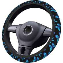 New Blue Butterfly Steering Wheel Cover 15 Inch For Women Men, Neoprene Anti-Slip Cute Car Steering Wheel Grip Wrap Car Accri Protective Case Cover For Vehicle Truck SUV - 藍色蝴蝶均碼 - 查看 4