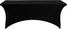 6 Pack Spandex Table Cover For 6FT Table Universal Fitted Stretch Tablecloth For Party, Banquet, Wedding And Events-Black - 黑與白 - 查看 5