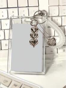 Ví đựng thẻ hình trái tim bằng acrylic unisex, móc khóa hình trái tim màu bạc phong cách Ins, hộp đựng thẻ trong suốt, mặt dây chuyền ốp điện thoại tinh tế, thiết kế tối giản, có thể đựng các loại thẻ nhỏ, thẻ xe buýt, thẻ ngân hàng, thẻ tàu điện ngầm, móc khóa mặt dây chuyền đựng thẻ di động và có thể điều chỉnh, phù hợp cho nhân viên văn phòng và sinh viên, món quà hoàn hảo (Không bao gồm thẻ) - Nhiều màu - Xem 6