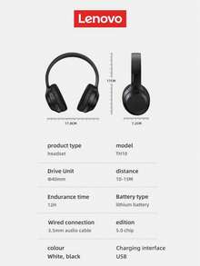 Lenovo 联想TH10新款真无线蓝牙耳机，低延迟，长续航，游戏耳机，舒适透气运动耳机 - 均碼 - 查看 10