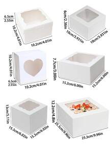 3 قطع/6 قطع/12 قطعة علبة كيك مع نافذة شفافة، علبة مافن، علبة تغليف كب كيك ورقية، علبة طلب الخبز، علبة تارت، علبة معجنات، علبة تغليف بسكويت وكيك، علبة مافن، علبة معجنات، كيك بشكل نجمة الثلج - أبيض - مشاهدة 2