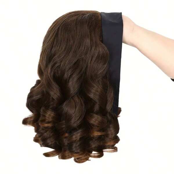 Elegant Curly Headband Wig-Synthetic Wavy Hair With A Black Headband, Very Suitable For Daily And Party Wear, Rose Net Hat, Wig, Daily Wear Wig, Curly Wig, Wig