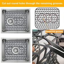 Local Shipping-Sink Protectors For Kitchen Sink 16x12 & 18x12 & 19x13 & 24x12.5 & 26x14 & 28x14 & 29x15,Silicone Kitchen Sink Mats Protector For Bottom Of Farmhouse Sink(26"X14"Center Drain Gray) - Xám - Xem 9