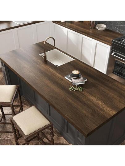 Roll Dark Bruin Wood Grain Self Adhesive Wallpaper Added Thickness Ready To Peel Separate Vinyl Contact Paper Kitchen Countertop Cabinet Furniture Renovation Film Bedroom Living Room Wand ation DIY Easy Installation Removable 17.7inX196.8/118.1/39.3in Stickers view 3