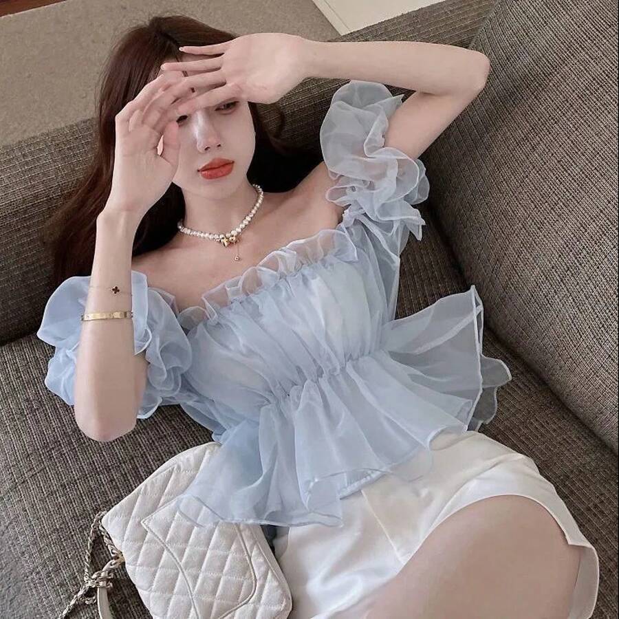 Women Knit Tops - Azul - Ver 1