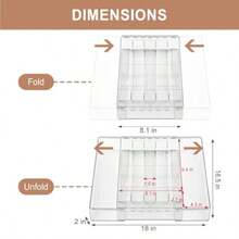 Silverware Drawer Organizer Expandable Utensil Cutlery Holder Adjustable Plastic Tray For ForksSpoons Or Knives With Knife Blocks Kitchen Storage Solution ClearW10 - Clear - View 2