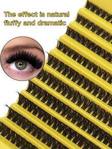 Eyelash Clusters 200 Cluster Eyelashes 8-16mm Thin Individual Eyelash Extensions Natural Look Eyelashes D Curl Fluffy Cluster Eyelashes DIY Eyelash Extensions