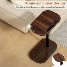 1pc Classic Adjustable Height Side Table – Modern Bedside End Table, Stylish Metal Frame & Wooden Top, Portable Sofa End Table For Living Room, Bedroom, Game Room, Or Reception Area – Easy Assembly, No Power Needed, Versatile Furniture | Modern Accent Table | Ergonomic Design