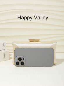 Minimalist Faux Silk Evening Clutch, Fashionable And Elegant Handbag With Metal Chain, Suitable For Parties, Romantic Weddings, Formal Occasions, Banquets, As A Gift For Women, Valentine's Day Gift