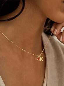 Collar personalizado de acero inoxidable con inicial y piedra natal - Colgante personalizado de oro con dije de gema, regalo elegante para ella, esposa, hermana, hija - Joyería de regalo para San Valentín, Navidad, cumpleaños, ocasión especial, estilo clásico