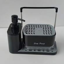 1 Set Soap Dispenser With Sponge Holder, Soap Pump And Sponge Holder, Suitable For Kitchen Sink, Silver Metal, Multifunctional Dish Soap Dispenser Set With Sponge Holder, Plastic Material, Standalone, Batteryless, Perfect Pump, Leak-Proof Design, Great Gift For Holidays And Back To School - Multicolor - View 12