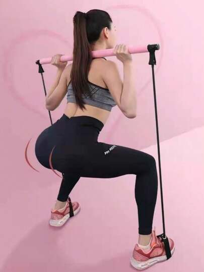أداة فيتنس ممتع استخدامات متعددة للرجال والنساء، لرفع المؤخرة وتنحيف الفخذين وتشكيل الجسم، عصا ال- Pilates ، أشرطة مقاومة، أشرطة مطاطية لعصا ال- Pilates ، أداة لياقة بدنية، مجداف تمرينات الاحتقان، معدات تمارين اللياقة البدنية والرياضة