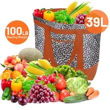 Insulated Reusable Tote Bag For Grocery Shopping For Women/Men, Pizza/Food Delivery Bag To Keep Food Cold/Hot For  Eats/Doordash/Grubub, Cooler Bags For Travel/Beach/Picnic, Cow Print - Multicolor - View 6