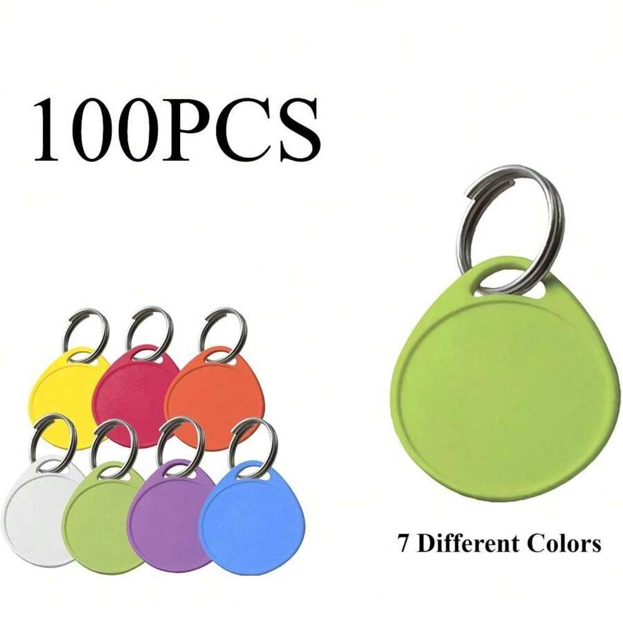 100Pcs Plastic Teardrop Key Tags DIY Crafts Key Number Plates Backpack Accessories For Friends Students Family
