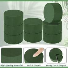 2/3/6pcs 花泥块 - 绿色花泥海绵，适用于各种鲜花和人造花，家居、婚礼、派对、酒店和花店DIY工艺塑料花泥，干湿两用，圆形可切割花泥砖 - 綠色 - 查看 5