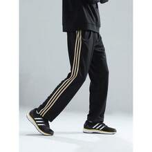 Adidas Men's Loose Casual Versatile Straight Leg Sweatpants - Black - View 3