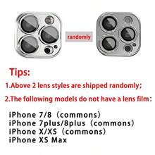 1pc Black & Gold Apple Pattern Glass Material Phone Case, Elegant & High-End, Compatible With IPhone - Silver - View 6