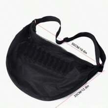 Bolsa deportiva con capacidad de 20L. 1 pieza de gran volumen, bolsa diagonal de un solo hombro para almacenamiento de balones deportivos, bolsa para baloncesto, red de voleibol, bolsa de fitness. Bolsa de almacenamiento de baloncesto con cierre de cremallera negra