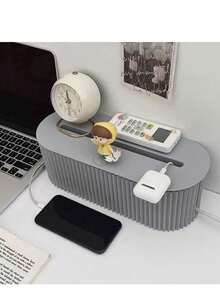 1 Stück versteckter elektrischer Kabel Aufbewahrungsbox, Multifunktions Kabel Management Box, Desktop Steckdosenorganizer, Kabelkanal Kabel Ordnungsbox