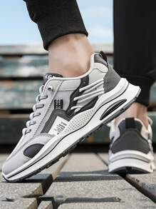 Chaussures de sport à lacets antichocs et antidérapantes pour hommes, design de marque, durables et confortables pour la course en extérieur, l'entraînement et la salle de sport, convient aux sports casual