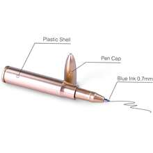 4支装创意复古子弹形圆珠笔，CPC笔学生创意复古子弹头蓝色水性笔，趣味子弹形创意独特，小巧方便携带，书写顺滑流畅，字迹清晰，墨芯不易断，不漏墨，子弹头设计成笔帽，创意有趣，非常适合居家返校使用 - 金色 - 查看 11