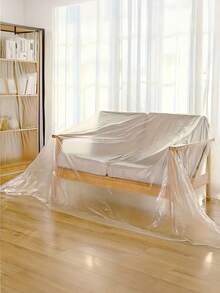 1 pieza Cubierta de plástico impermeable para muebles, cubierta adecuada para sofá, cama, armario, mesa, carro, decoración, uso en oficina en casa y dormitorio, cubierta protectora desechable para muebles
